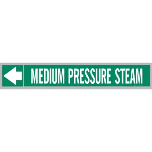 BRADY 109467 Pipe Marker Medium Press Steam White Legend | AH4ZPZ 35TJ09