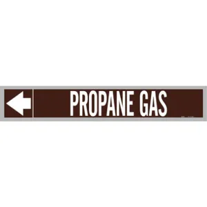 BRADY 109579 Pipe Marker Propane Gas White Legend 1 Inch Height | AH4ZQD 35TJ13