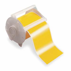 BRADY 113117 Continuous Label Roll, 1 1/8 Inch X 100 Ft, Vinyl, Yellow, Outdoor, 0.004 Inch Label Thick | CP2HXF 3PU37