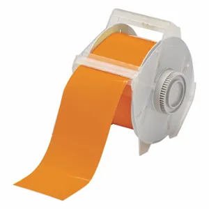 BRADY 113152 Continuous Label Roll, 2 1/4 Inch X 100 Ft, Vinyl, Orange, Outdoor, 0.004 Inch Label Thick | CP2JGL 3ME40