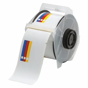 BRADY 115767 Precut Label Roll, Color Bar, 2 1/4 x 4 Inch Size, Vinyl, White, Outdoor, 240 Labels | CP2KPT 3MU34