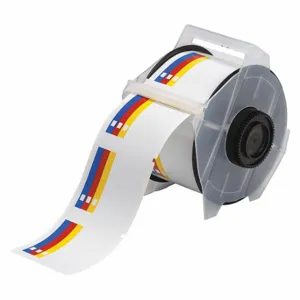 BRADY 115771 Precut Label Roll, Color Bar, 2 1/4 x 2 1/4 Inch Size, Vinyl, White, Outdoor, 365 Labels | CP2KPP 41F234