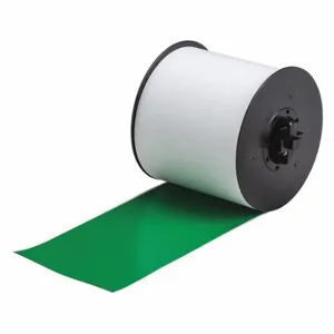 BRADY 120864 Continuous Label Roll, 4 Inch X 110 Ft, Vinyl, Green, Indoor/Outdoor | CP2JNQ 1AMZ7