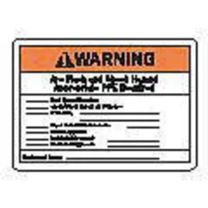 BRADY 121072 Machine/equipment Label Instruction - Pack Of 5 | AF6BJC 9VZM7