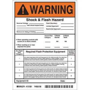 BRADY 121081 Warning Label 7 Inch H 5 Inch Width - Pack Of 5 | AE6DZK 5RB63