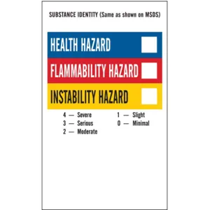 BRADY 121164 Nfpa Label 5 Inch Height 3 Inch Width Vinyl - Pack Of 500 | AD2QNC 3TL68