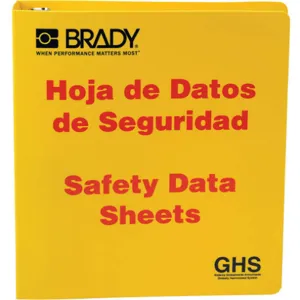 BRADY 121185 Sds Binder English/spanish | AC8AMR 39F503