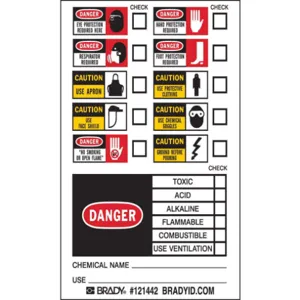 BRADY 121442 Rtk Pictogram Label 5 Inch H 3 Inch Width - Pack Of 50 | AE8WXK 6G969