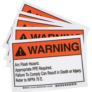 BRADY 121443 Machine/equipment Label 5 Inch H - Pack Of 5 | AF4WCR 9MCG0