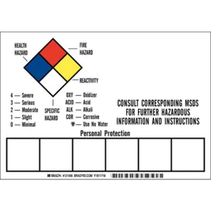 BRADY 121456 Label 7 inch Height x 10 Inch Width PK5 | AH2MBQ 29TT18