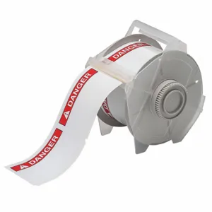 BRADY 121549 Precut Label Roll, Danger, 2 1/4 x 3 1/4 Inch Size, Vinyl, White, Outdoor, 270 Labels | CP2LLC 41F243