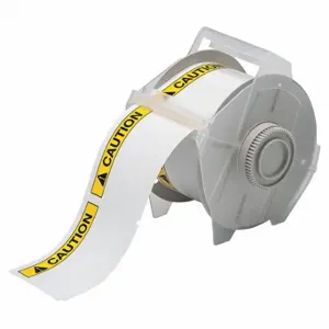 BRADY 121551 Precut Label Roll, Caution, Caution Header, 2 1/4 x 3 1/4 Inch Size, Vinyl, White, Outdoor | CP2KLF 41F245