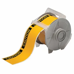 BRADY 121552 Precut Label Roll, Caution, Caution Header, 2 1/4 x 3 1/4 Inch Size, Vinyl, Yellow | CP2KLG 41F246