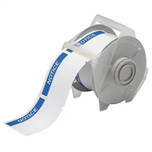 BRADY 121554 Precut Label Roll, Notice, Notice Header, 2 1/4 x 3 1/4 Inch Size, Vinyl, White, Outdoor | CP2LMD 41F248