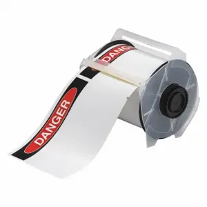 BRADY 121558 Precut Label Roll, Danger, 4 x 6 1/4 Inch Size, Vinyl, White, Outdoor, 165 Labels, B-595 | CP2KQH 41F252