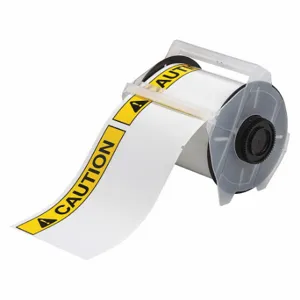 BRADY 121559 Precut Label Roll, Caution, Caution Header, 4 x 6 1/4 Inch Size, Vinyl, White, Outdoor | CP2KLL 41F253