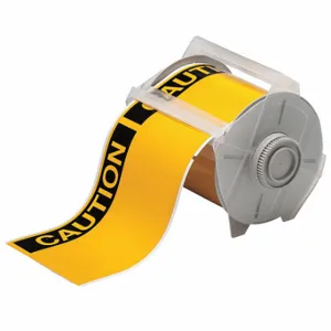 BRADY 121560 Precut Label Roll, Caution, Caution Header, 4 x 6 1/4 Inch Size, Vinyl, White, Outdoor | CP2LJZ 41F254