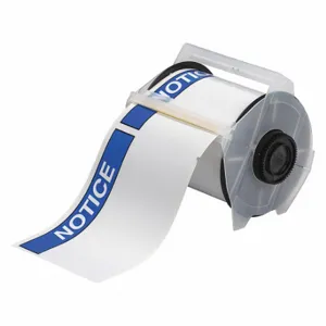 BRADY 121562 Precut Label Roll, Notice, Notice Header, 4 x 6 1/4 Inch Size, Vinyl, White, Outdoor | CP2LTJ 41F256