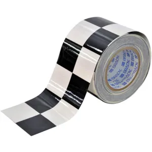 BRADY 121915 Aisle Marking Tape 4 Inch Width 100 Feet Length Black/white | AD4CWQ 41E557