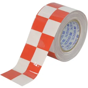 BRADY 121917 Aisle Marking Tape 3 Inch Width 100 Feet Length Red/white | AD4CWT 41E559