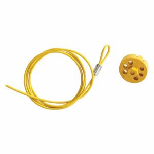 BRADY 122254 Cable Lockout, Twist Lock, Includes Cable, Steel, 4.9 ft Cable Length, Yellow | CP2AZW 489L99