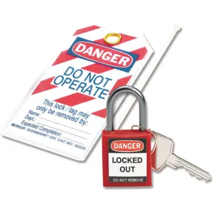 BRADY 123143 Lockout Padlock Different Red Aluminium | AF8BLD 24UY91