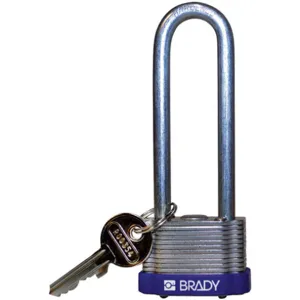 BRADY 123251 Padlock Keyed Different 3 Inch H 5 Pin Steel | AC8ENY 39N351