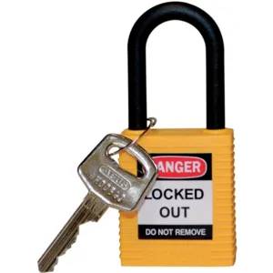 BRADY 123327 Lockout Padlock Keyed Different Yellow 1/4 Inch Diameter | AC8EHE 39N218