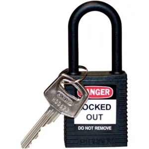 BRADY 123329 Lockout Padlock Keyed Different Black 1/4in. Diameter | AC8EHH 39N221