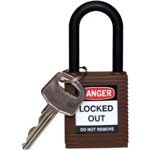 BRADY 123330 Lockout Padlock Keyed Different Brown 1/4in. Diameter | AC8EHJ 39N222