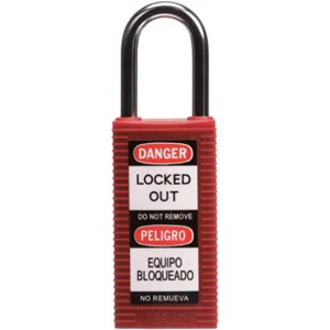 BRADY 123405 Lockout Padlock Keyed Different Red 1/4 Inch Shackle Diameter | AC8EJR 39N252