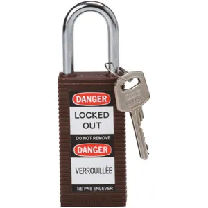 BRADY 123411 Lockout Padlock Keyed Different Brown 1/4in. Diameter | AC8EJY 39N258