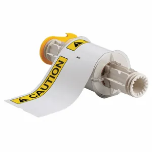 BRADY 130749 Precut Label Roll, Caution, Caution Header, 4 x 6 Inch Size, Vinyl, White, Indoor/Outdoor | CP2KLN 23MG57