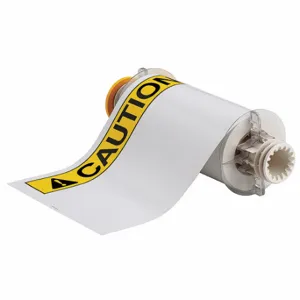 BRADY 130750 Precut Label Roll, Caution, Caution Header, 7 x 10 Inch Size, Vinyl, White, Indoor/Outdoor | CP2KLR 23MG45