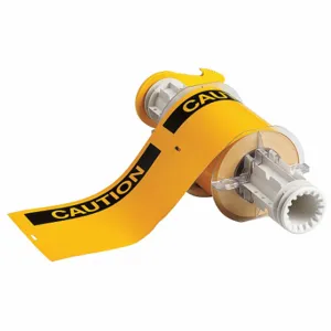 BRADY 130761 Precut Label Roll, Caution, Caution Header, 4 x 6 Inch Size, Vinyl, Yellow, Indoor/Outdoor | CP2LFZ 23MG61