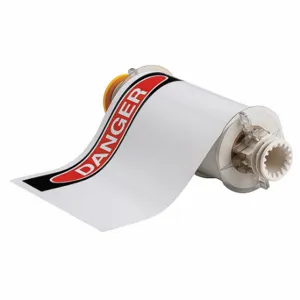 BRADY 130765 Precut Label Roll, Danger, 7 x 10 Inch Size, Vinyl, White, Indoor/Outdoor, 60 Labels | CP2KQP 23MG50