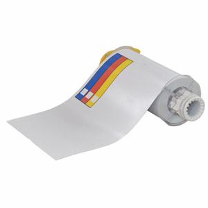 BRADY 130812 Precut Label Roll, Color Bar, 7 x 10 Inch Size, Vinyl, Blue/Red/White/Yellow, Outdoor | CP2KPX 23MG54