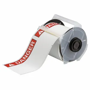 BRADY 133140 Precut Label Roll, Danger, 4 x 6 Inch Size, 50 Ft, Metal Detectable Polyester, White | CP2KQJ 29UG31