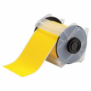 BRADY 133158 Continuous Label Roll, 4 Inch X 50 Ft, Polyester, Yellow, Indoor/Outdoor | CP2JPU 29TT41
