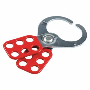 BRADY 133162 Lockout Hasp, Std Hasp, 1.5 Inch Size Opening Size, Red, 6 Padlocks, 133162 | CP2FAL 489L69