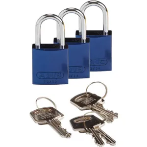 BRADY 133280 Keyed Padlock Alike Key Aluminium Pk 3 | AF8BJP 24UY42