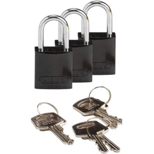 BRADY 133284 Keyed Padlock Alike Key Aluminium Pk 3 | AF8BJK 24UY38