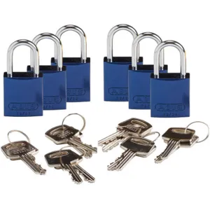 BRADY 133289 Keyed Padlock Alike Key Aluminium Pk 6 | AF8BJQ 24UY43