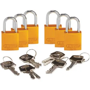 BRADY 133264 Keyed Padlock Different Key Aluminium Pk6 | AF8BDC 24UY73