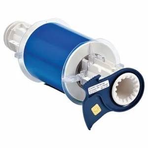 BRADY 13541 Continuous Label Roll, 4 Inch X 50 Ft, Vinyl, Blue, Indoor/Outdoor | CP2LMJ 5RW20