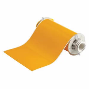 BRADY 13552 Continuous Label Roll, 8 Inch X 50 Ft, Vinyl, Yellow, Indoor/Outdoor | CP2JQY 5RW29