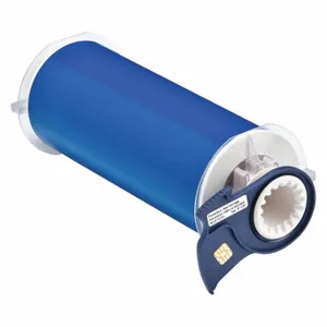 BRADY 13554 Continuous Label Roll, 8 Inch X 50 Ft, Vinyl, Blue, Indoor/Outdoor | CP2LJT 3HGD8