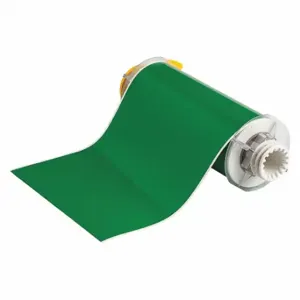 BRADY 13555 Continuous Label Roll, 8 Inch X 50 Ft, Vinyl, Green, Indoor/Outdoor | CP2JQU 5RW32