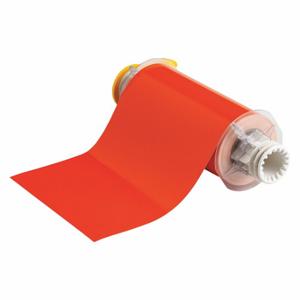 BRADY 13653 Continuous Label Roll, 7 Inch X 50 Ft, Vinyl, Orange, Outdoor | CP2JQM 3CFL3