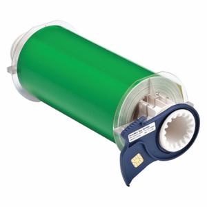 BRADY 13655 Continuous Label Roll, 7 Inch X 50 Ft, Vinyl, Green, Outdoor | CP2JQL 6GC56